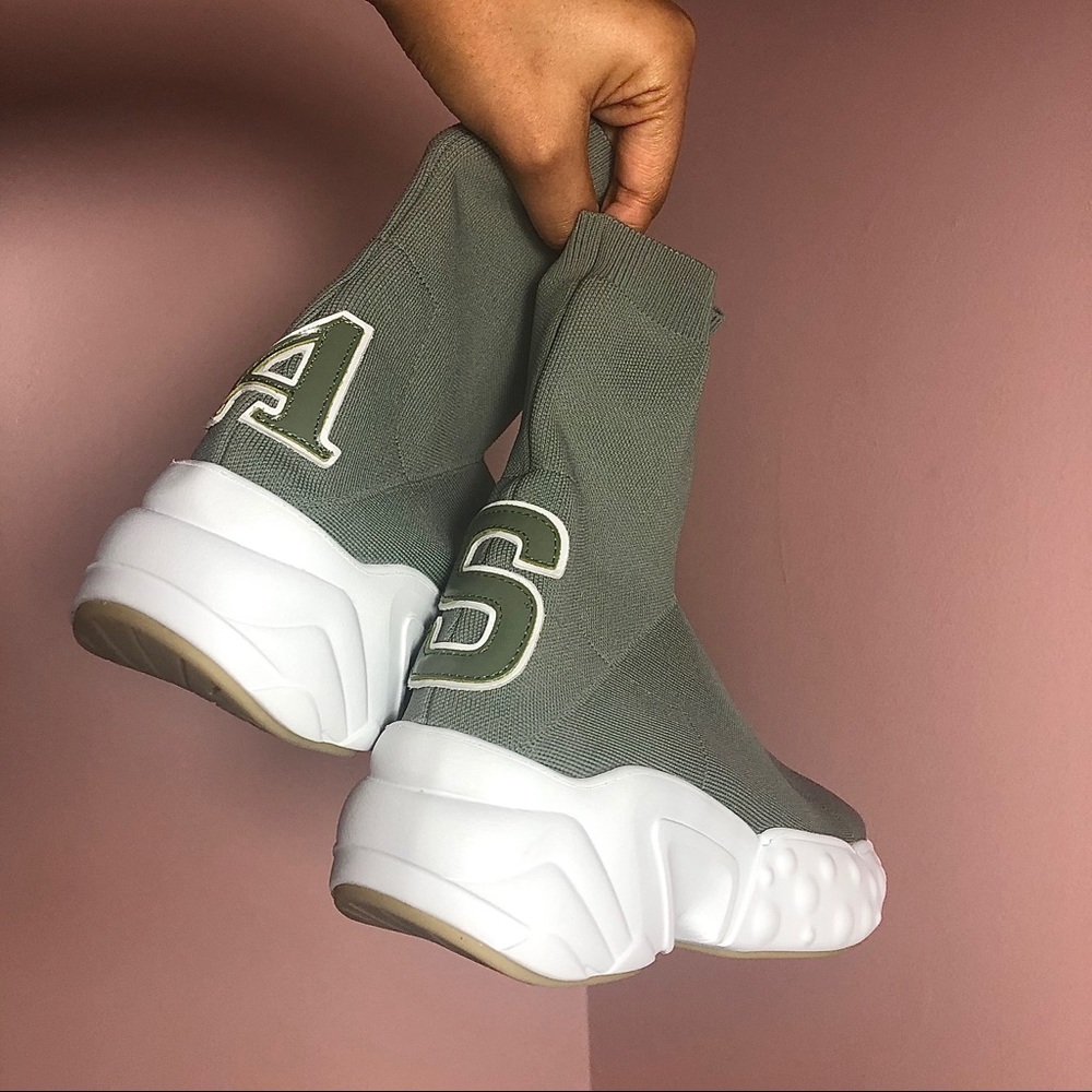 Acne Studios leather-appliquéd high-top sneakers